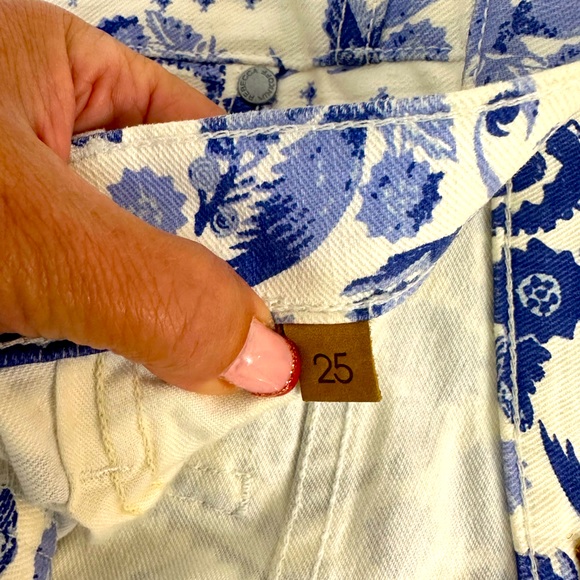 Rebecca Minkoff Designer Low Rise Jane Skinny Jeans Blue & White Birds S… - Picture 10 of 10